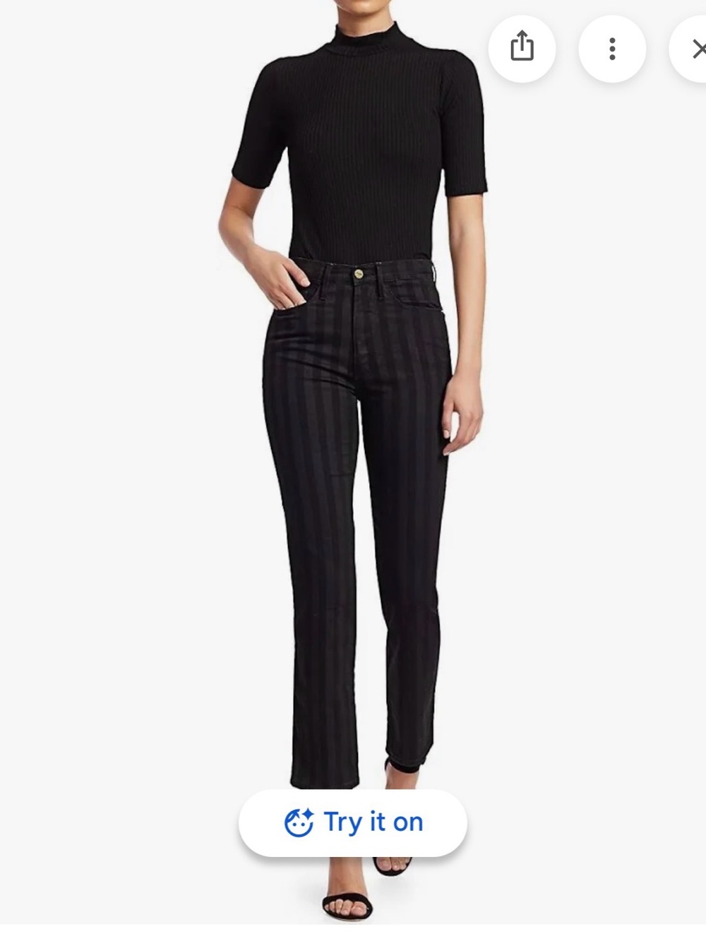 FRAME DENIM Sylvie Jeans Tonal Stripe Black Size 25